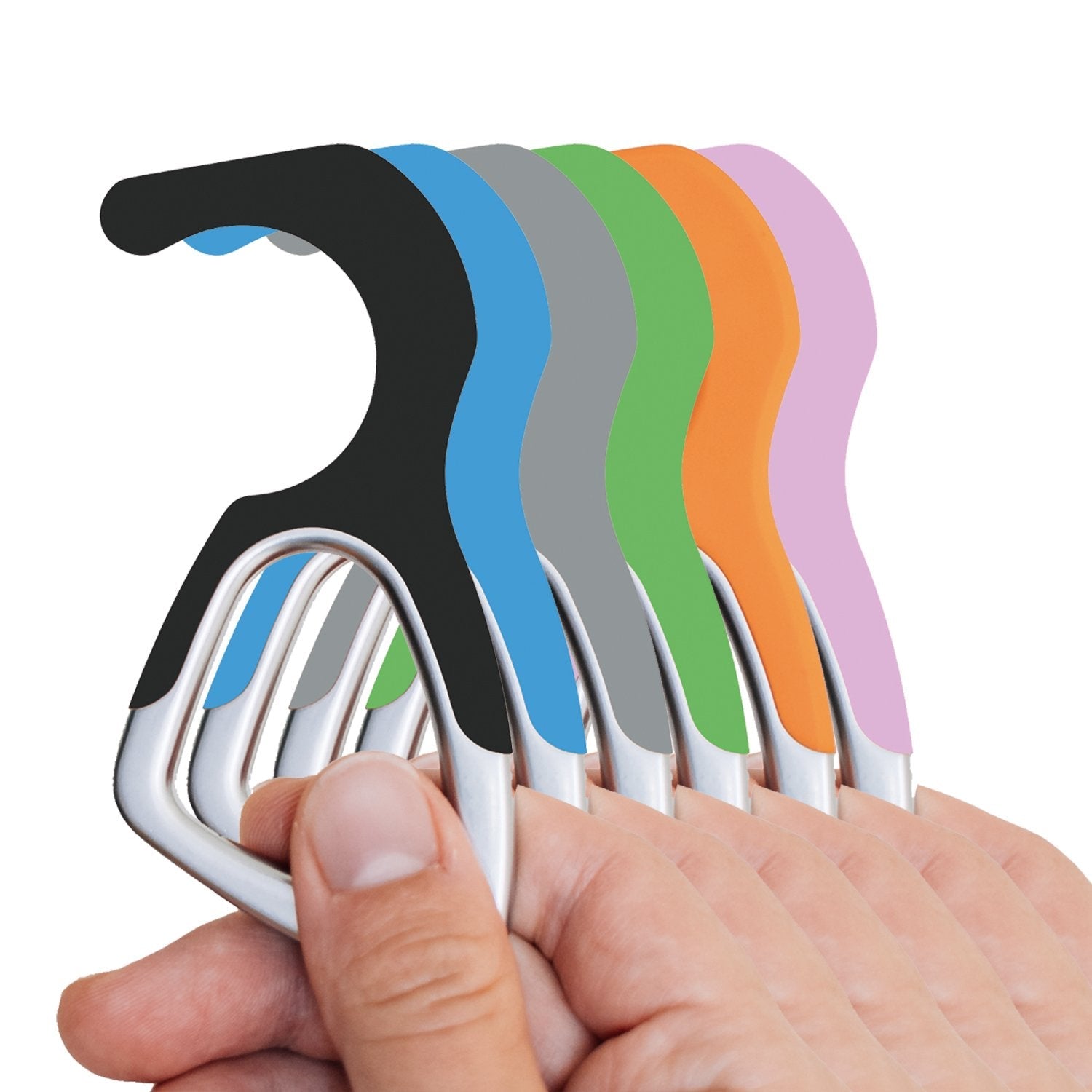 6 Pack of hoo(key)™ - The Only Patented Antimicrobial Silicone No-Touch Keychain Tool - Value Pack Deal